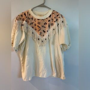Vintage 80s Hazelwood Southwestern Navajo Tassel Shirt